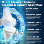 Calcium Gummies 600mg - Calcium Supplement for Women, Ocean Algae Calcium | Vitamin D3, K2, Magnesium | for Bone Strength, Muscle & Immnue | Sustainably Sourced Algae Calcium, 70+ Mineral, Vegan,2PACK