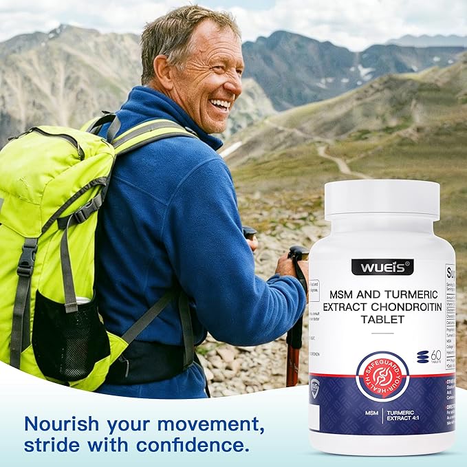 Turmeric Glucosamine MSM Joint Supplement for Men & Women, Plus Vitamin D3, Collagen Type II & Hyaluronic Acid, Supports Joint Comfort, Flexibility & Mobility, 60 Tablets (30-Day Supply)