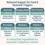 SHIZAM DAO Bromelain Enzyme Gummies with Butterbur Quercetin Stinging Nettle Root Extract, DAO Diamine Oxidase Enzyme, Powder Tincture Tablet Tea Alt Supplement, Leaf 500mg