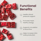 Humann SuperBeets Heart Chews, Beet Root Powder Support Energy Supplement, Nitric Oxide and Blood Pressure Support, Grape Seed Extract & Non-GMO, Heart Health, Pomegranate Berry Flavor, 120 Count