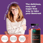 Sugar-Free Beet Root Gummies- Vitamin C & B9- Memory & Focus Chews- Nitric Oxide -Energy Beet Supplement- 90 Organic Beetroot Chews for Men & Women