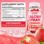 2 Pack Calcium Citrate Gummies 1200 mg, Calcium Supplement for Women & Men, Ultimate Absorption Calcium Gummies for Bone, Muscle & Immune Support, Strawberry Flavor, 120 Count