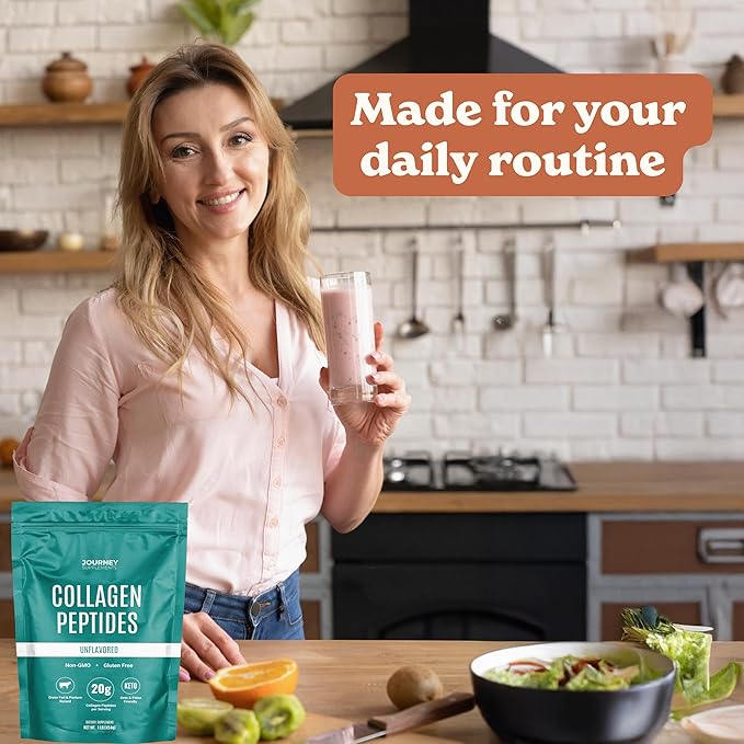 Collagen Peptides Powder, Unflavored, 1 lb – Supports Hair, Skin, Nail, Bone & Joint Health – Hydrolyzed, Grass-Fed, Gluten-Free, Keto-Friendly, Zero Sugar Protein Supplement.