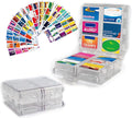 Large Pill Organizer with Medicine Labels, Pill Dispenser 12-Compartment Travel Medication Storage Case, 7-Day Pill Box for Vitamins & Supplements (White, 161 Labels)