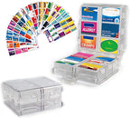 Large Pill Organizer with Medicine Labels, Pill Dispenser 12-Compartment Travel Medication Storage Case, 7-Day Pill Box for Vitamins & Supplements (White, 161 Labels)