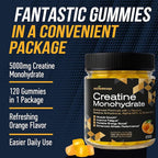 musebeam Creatine Monohydrate 5000mg Supplement Gummies - with L-Taurine Betaine Anhydrous Alpha-GPC BCAA 2:1:1 - Sugar-Free Gluten Free for Men Women