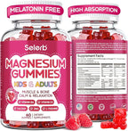 Magnesium Glycinate Gummies for Kids & Adults Melatonin Free Calm Magnesium Gummies with Citrate, Malate, B6, D3, Calcium & L-Theanine for Sleep Relaxation, Bone & Muscle Magnesium for Kids | 60 Count