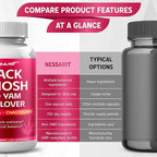 Black Cohosh 9,600mg* – Hormonal Balance Support with Wild Yam, Red Clover, Ashwagandha, Chasteberry & More – 150 Capsules