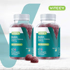 Viteey Biotin Gummies for Hair Skin and Nails - Biotin for Hair Growth Gummies - 10,000 mcg - Vegan, Gluten-Free, Non-GMO – 120 Count