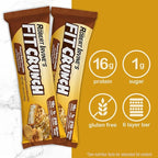 FITCRUNCH Snack Size Protein Bars, 6-Layer Baked Bar, 1g of Sugar, Gluten Free & Soft Cake Core (9 Bars, Peanut Butter Cookie)
