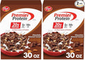 Post Premier Protein Chocolate Almond Cereal, Chocolatey Protein Cereal Flakes with Sliced Almonds, Contains 20g of Protein Per Serving, 30 OZ Box (Pack of 2)