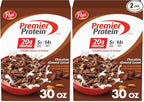 Post Premier Protein Chocolate Almond Cereal, Chocolatey Protein Cereal Flakes with Sliced Almonds, Contains 20g of Protein Per Serving, 30 OZ Box (Pack of 2)