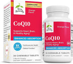 Terry Naturally CoQ10 Chewables - Cellular Energy Support Supplement - Higher Absorption CoQ10 Chewable Supplement - Nutritional Supplement to Aid Healthy Aging & Brain Health - 30 Chewables