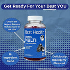 Men’s Multivitamin Gummies, Men’s Multivitamin Gummies with CoQ10, Vitamins A, C, Zinc & More, Natural BlackBerry Flavor with Other Natural Flavors (180ct)