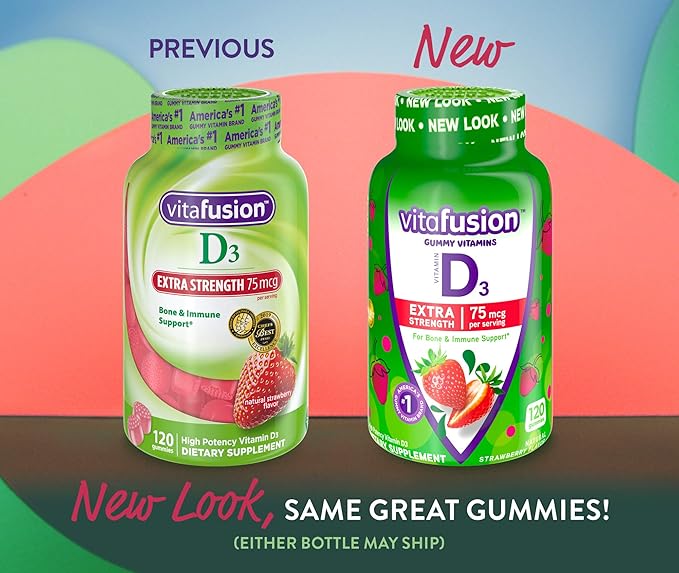 Vitafusion PreNatal Gummy Vitamins 90 Count, Extra Strength Vitamin D3 Gummy 120 Count - Pregnancy Vitamins for Women and Bone Immune Support