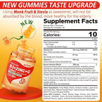 Sugar Free Vitamin C + D3 + Zinc Gummies for Adults 50 +, 9 in 1 Immune Defense Supplement with D3 5000IU, Elderberry, Echinacea, Mullein Leaf for Boost Immunity, Power Antioxidant, Vegan (Pack of 1)