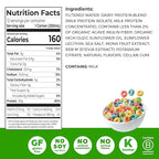 Orgain 30g High Protein Shake, Dairy Isolate Milk Protein, Fruity Cereal, 5g BCAAs, <1g Sugar Per Serving, Meal Replacement, Ready to Drink, Keto Friendly, Gluten-Free 11 Fl Oz (Pack of 12)