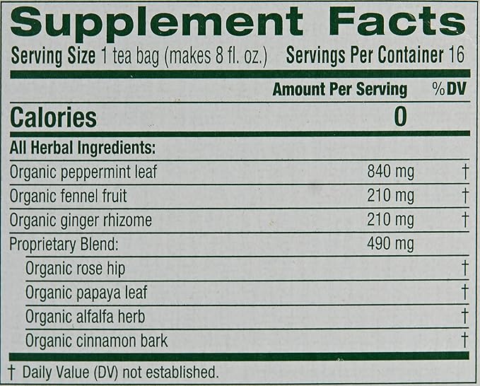 Traditional Medicinals Organic Belly Comfort Peppermint Herbal Tea, Promotes Healthy Digestion, (Pack of 3) - 16 Tea Bags