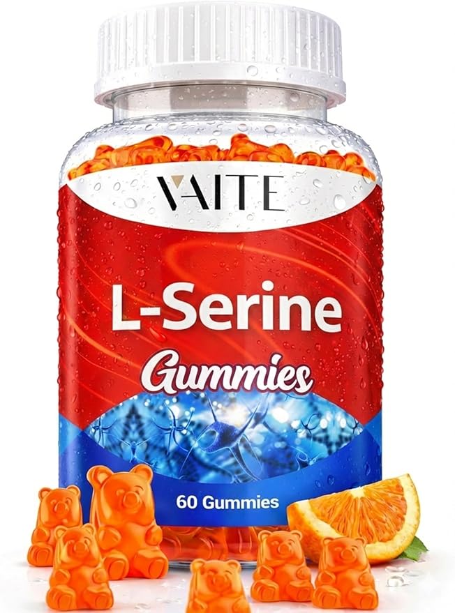 L-Serine Gummies 1000mg - Pure L Serine Supplement for Cognitive Function and Nervous System Health, Phosphorylated LSerine Supplements for Brain Support, Non-GMO, Gluten Free, 60 Vegetarian Gummy