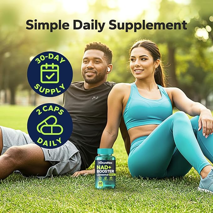 Liposomal NAD+ Supplement 650mg, NAD+, Resveratrol & Quercetin Complex for Cellular Energy, Third-Party Tested, NMN Supplement Alternative, 60 Capsules