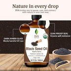 SVA Black Seed Oil Organic - 32 Fl Oz – 100% Natural Cold Pressed Organic Black Seed Oil - for Face, Skin Care, Hair Care, Scalp Massage & Body Massage – Carrier Oil