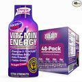 Vitamin Energy Focus+ Extra Strength Energy Shot Berry 48 Pack, 260mg Natural Caffeine, B-Vitamins, CoQ10, Amino Acids, Focus, Productivity & Clarity, Zero Sugar, Gluten-Free, 1.93 fl oz