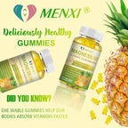 Magnesium Glycinate Gummies 400mg, Sugar Free Magnesium Taurate, Malate Supplement with Vitamin D, B6, CoQ10 for Relaxation, Stress Relief, Muscle, Bone & Sleep Support- 60 Pineapple Gummies