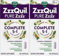ZzzQuil Pure Zzzs Complete Sleep,Melatonin 10mg,L-Theanine,GABA,with Ashwagandha,and Magnesium,Melatonin Sleep Aid,100 Count (Pack of 2)