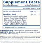 ProHealth Resveratrol 1000mg | Pure Trans-Resveratrol | Plus Quercetin, Red Wine & Green Tea Extract | Clinically Studied to Support Cellular Health, Memory, Healthy Aging | 60 Capsules