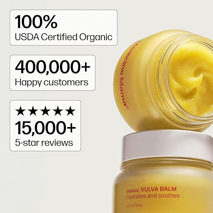VMAGIC by Medicine Mama Organic Vulva Balm – Intimate Skin Care, Menopause Support – Relieves Feminine Dryness, Itching & Irritation – Hormone Free, Vaginal Moisturizer for Women – 2 oz