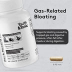 Youth & Tonic Belly Bloating Relief for Gas, Gut & Water Debloating – Digestion & Fluid Retention Support with Activated Charcoal for Women & Men– 150 Pills