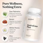 Nourished AndroEase Plus for Women’s Health - Zinc, Reishi, Green Tea and Saw Palmetto for Women - for Energy, Vitality, Facial Hair and Daily Wellness - 360 Capsules, Made in USA