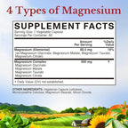 Vitalitown Magnesium Complex Supplement 500mg - NSF Certified Magnesium Glycinate, Malate, Taurate & Citrate - Chelated High Absorption & Gentle on Stomach - Vegan Non-GMO 60 Capsules