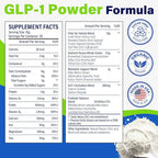 GLP-1 Supplement for Women & Men, Hunger & Metabolism Support | 15000MG GLP-1 Powder, Natural Formula GLP1 Supplements with Akkermansia Probiotic, for Metabolism, Digestion & Gut, 0 Sugar, 15.9 oz
