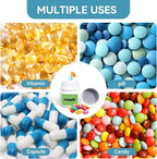 12 Pack Travel Pill Bottles - White Food Grade Plastic with Screw Caps & Labels, Small Pill Organizer for Pills, Vitamins, Capsules