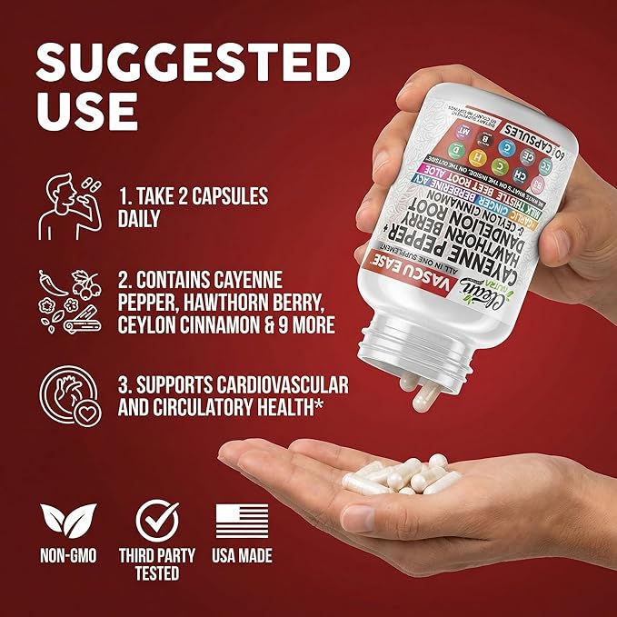 Clean Nutra Cayenne Pepper Capsules Supplement with Hawthorn Berry, Dandelion Root, Ceylon Cinnamon, Garlic, Ginger, Berberine, Apple Cider Vinegar, Milk Thistle, Beet Root, Aloe Vera Pills & More