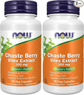 Now Supplements, Chaste Berry Vitex Extract 300 mg with Dong Quai, Women's Health*, 90 Veg Capsules (Pack of 2)