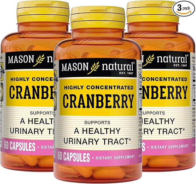 MASON NATURAL Cranberry Highly Concentrated 900 mg, 3 Month Supply, Antioxidant & Immune Health, Supports Healthy Urinary Tract, 3 Pack