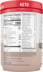SlimFast Keto Meal Replacement Powder, Keto Meal Replacement Shake, Low Carb, Whey Protein, Collagen Protein, Grass Fed Butter, Weight Loss Shakes Powder, Gluten Free, Vanilla Cake Batter, 10 Servings