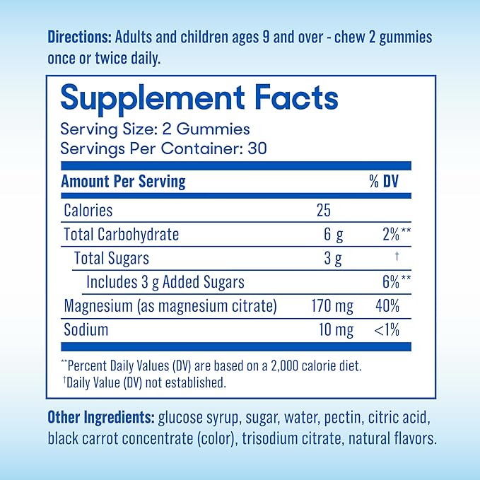 SlowMag Magnesium Citrate Gummies, 60 Count, Supports Muscle Health, Natural Berry Flavor, Recovery & Relaxation Pack of 2