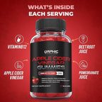 Orphic Nutrition Apple Cider Vinegar Gummies - 1000mg - ACV Weight Loss Gummies - Supports Digestion, Detox & Cleansing - VIT B12, Beetroot - Gomitas de Vinagre de Manzana (120 pcs)