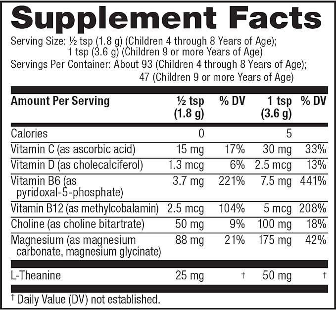 Natural Vitality Calm Mind, Magnesium Citrate + L-Theanine Powder, Supports a Healthy Response to Stress, Gluten Free & Vegetarian, Honey Chamomile, 12 oz.