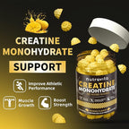 Nutravita Creatine Monohydrate Gummies for Men & Women-5g of Creatine Monohydrate per Serving - Sugar Free,Vegan, Mango Flavor, 120 Count