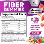 Fiber Gummies for Adults - Soluble Fiber 4g Per Serving - Plant-Based Prebiotic Fiber Supplement for Digestive Health, Gut Health, & Regularity Support - Vegan Gummy - Tasty Berry Flavor - 60 Gummies