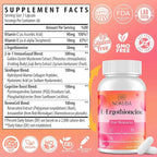 L-Ergothioneine with Collagen Peptides, Hyaluronic Acid | 2X Antioxidant of Glutathione | 11-in-1 Collagen Supplement for Women | Skin, Brain, Immune, Cognitive Support | 60 Capsules