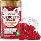 BioVit Quercetin Gummies 500MG - Activated Quercetin for Kids & Adults Immune System & Allergy - Chewable with Bromelain, Zinc, Vitamin C, Vitamin D3 - Made in USA - 60 Vegan Gummy Bears