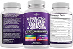 NEW AGE Resveratrol, Berberine, Grape Seed Extract, Quercetin, Supplement for Women and Men with Noni, N-Acetyl Cysteine, Acai - 120 Capsules