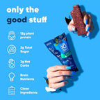 IQBAR Clean Plant Protein Bars - Wild Blueberry - 24 Count - Keto, Vegan, High Fiber, Gluten and Dairy Free, Low Sugar Snack - Brain and Body Nutrients for Focus, Energy, Meal Replacement