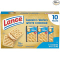 Lance Sandwich Crackers, Captain's Wafers White Cheddar, 10 Individual Packs, 6 Sandwiches Each