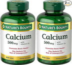Nature's Bounty Calcium Plus 400 IU Vitamin D3, Immune Support & Bone Health, 300 Tablets (Pack of 2)